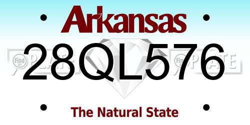 28QL576 Arkansas License Plate
