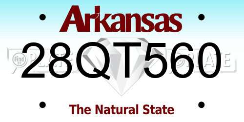 28QT560 Arkansas License Plate