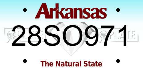 28SO971 Arkansas License Plate