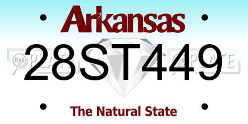 28ST449 Arkansas License Plate