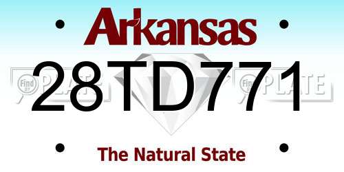 28TD771 Arkansas License Plate