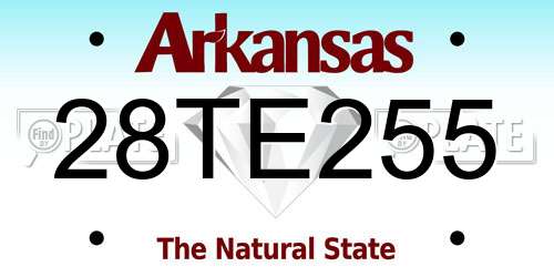 28TE255 Arkansas License Plate
