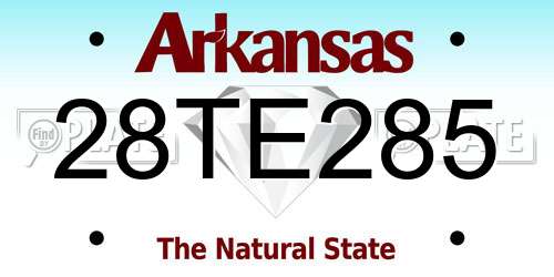 28TE285 Arkansas License Plate