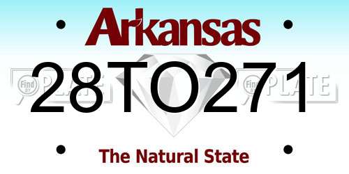 28TO271 Arkansas License Plate