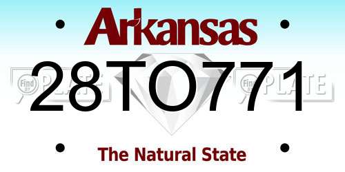 28TO771 Arkansas License Plate