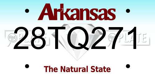 28TQ271 Arkansas License Plate