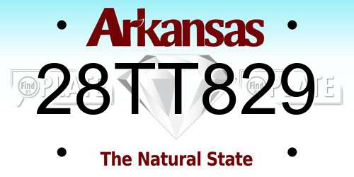 28TT829 Arkansas License Plate