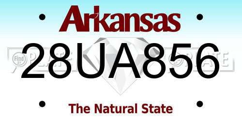 28UA856 Arkansas License Plate
