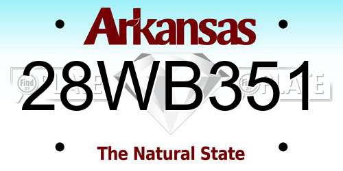 28WB351 Arkansas License Plate