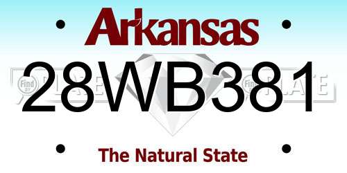 28WB381 Arkansas License Plate