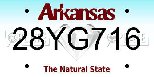 28YG716 Arkansas License Plate