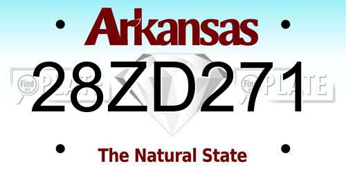 28ZD271 Arkansas License Plate