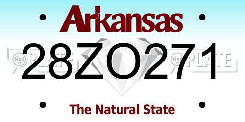 28ZO271 Arkansas License Plate