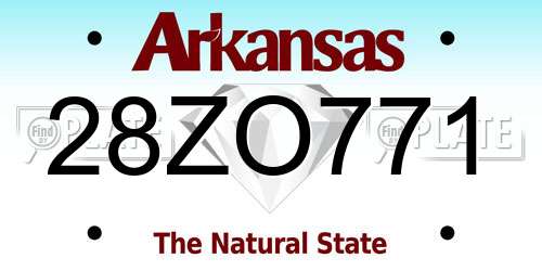 28ZO771 Arkansas License Plate