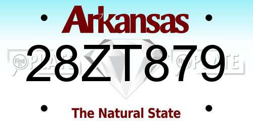 28ZT879 Arkansas License Plate