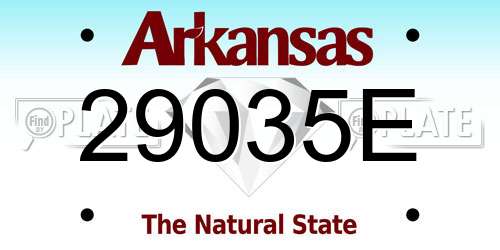29035E Arkansas License Plate