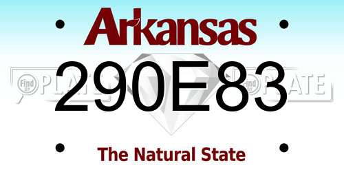 290E83 Arkansas License Plate