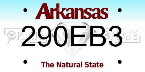 290EB3 Arkansas License Plate