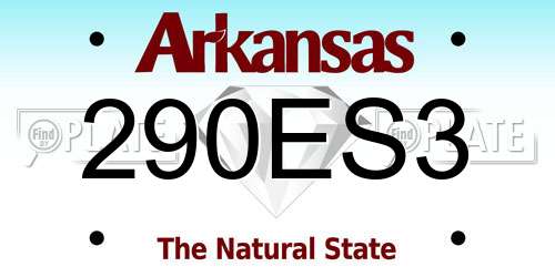 290ES3 Arkansas License Plate