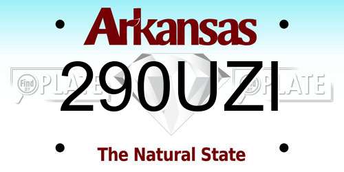 290UZI Arkansas License Plate