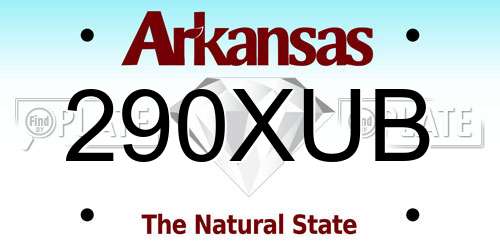 290XUB Arkansas License Plate