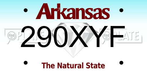 290XYF Arkansas License Plate