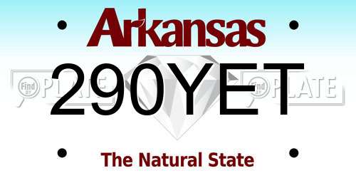 290YET Arkansas License Plate