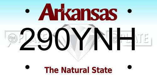 290YNH Arkansas License Plate