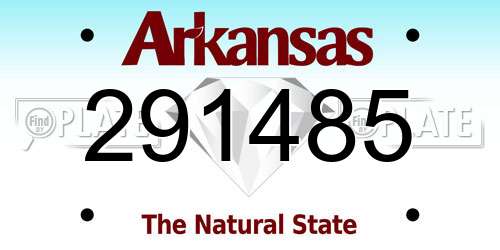 291485 Arkansas License Plate