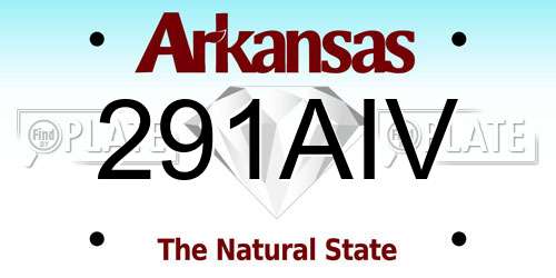 291AIV Arkansas License Plate