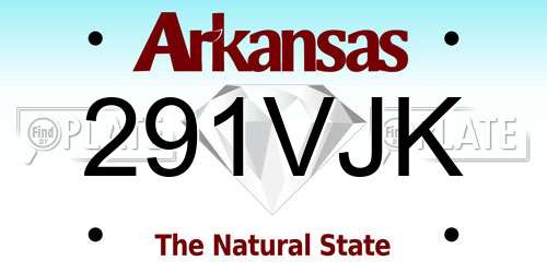 291VJK Arkansas License Plate