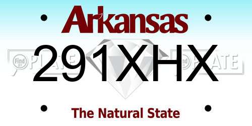 291XHX Arkansas License Plate