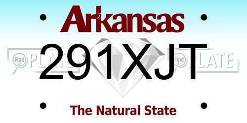 291XJT Arkansas License Plate