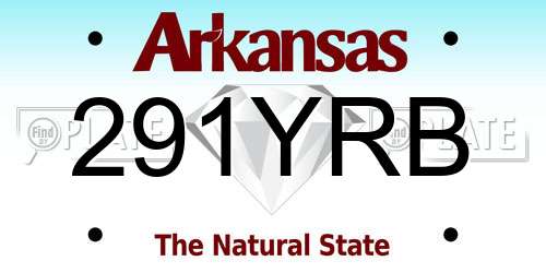 291YRB Arkansas License Plate