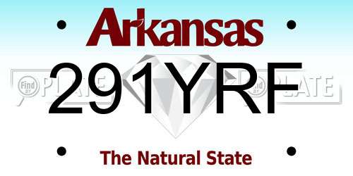 291YRF Arkansas License Plate