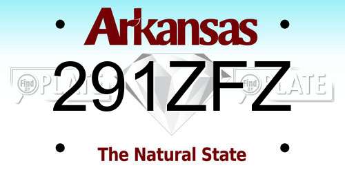 291ZFZ Arkansas License Plate