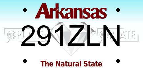 291ZLN Arkansas License Plate