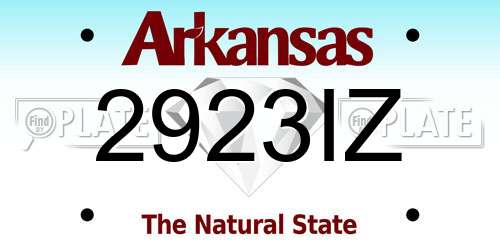2923IZ Arkansas License Plate