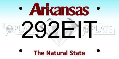 292EIT Arkansas License Plate