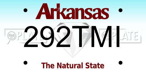 292TMI Arkansas License Plate