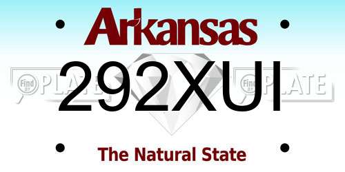 292XUI Arkansas License Plate