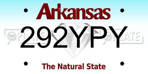 292YPY Arkansas License Plate