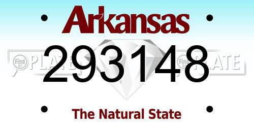 293148 Arkansas License Plate