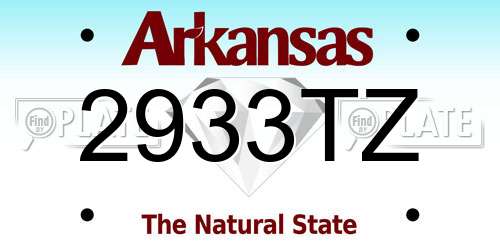 2933TZ Arkansas License Plate