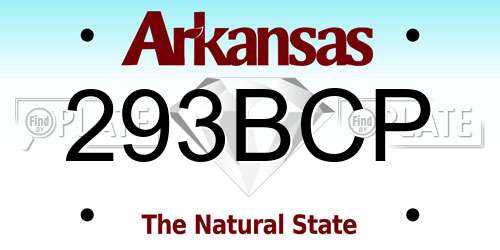 293BCP Arkansas License Plate