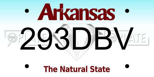 293DBV Arkansas License Plate