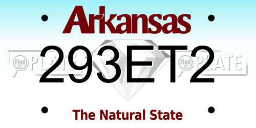 293ET2 Arkansas License Plate