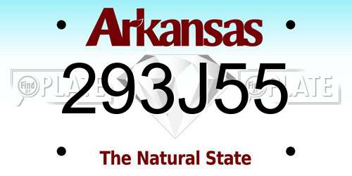 293J55 Arkansas License Plate