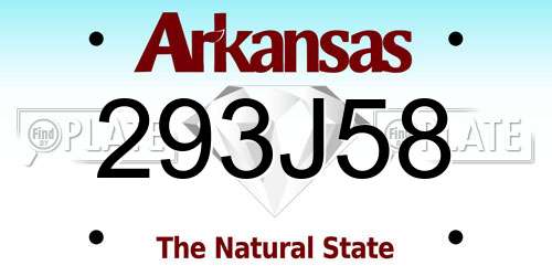 293J58 Arkansas License Plate