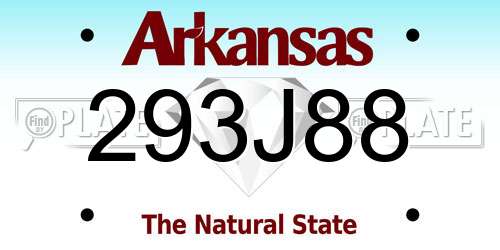 293J88 Arkansas License Plate